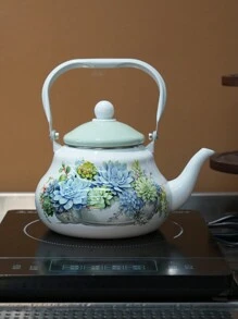 1套搪瓷加厚搪瓷水壶厨房可直接加热搪瓷水壶手冲茶壶家用泡茶搪瓷水壶桌面摆件搪瓷水壶节日礼物送朋友长辈用户外露营 - 彩色 - 查看 6