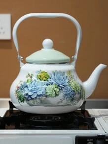 1套搪瓷加厚搪瓷水壶厨房可直接加热搪瓷水壶手冲茶壶家用泡茶搪瓷水壶桌面摆件搪瓷水壶节日礼物送朋友长辈用户外露营 - 彩色 - 查看 5