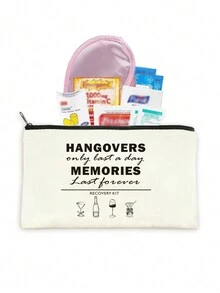 1 个可重复使用的帆布拉链袋生日单身派对礼物婚礼宿醉工具包袋粗麻布袋应急包装袋礼品袋礼品袋经典恢复工具包袋口红、刷子、护肤品、手机、硬币、小物品的生存袋，适用于家庭、礼物、度假和节日万圣节圣诞节多功能用途 - 彩色 - 查看 11