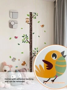 1set Tree Trunk, Bird, Animal, Elephant, Lion, Rabbit Height Measurement Wall Decals For Bedroom And Living Room Decoration,Stickers,Wall Decal, Vinyl Decal For Home Decorations,Spring Decoration Items Refresh Your Home,Rama Decoration Stickers Gifts Birthday Graduation