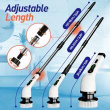Electric Rotary Scrubber, 6/9 Replaceable Brush Heads, Home Portable Cleaning Brushes, 2 Adjustable Speed Cleaning Cordless Electric Scrubbers, Adjustable And Detachable Handle Shower Scrubbers For Flooring, Bathroom Bathtubs