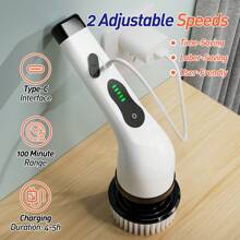 Electric Rotary Scrubber, 6/9 Replaceable Brush Heads, Home Portable Cleaning Brushes, 2 Adjustable Speed Cleaning Cordless Electric Scrubbers, Adjustable And Detachable Handle Shower Scrubbers For Flooring, Bathroom Bathtubs