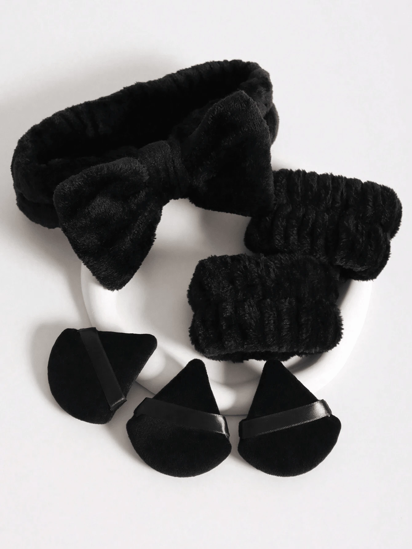 6 件多功能化妆海绵，3 件头带，美容化妆海绵，化妆工具，干湿用粉扑，运动头带，面部头带腕带，适用于液体粉底、粉末和遮瑕膏，适合所有皮肤类型，美容护肤产品