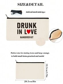 1 件 5/10 件可重复使用帆布拉链袋生日单身派对礼物婚礼宿醉工具包袋粗麻布袋应急包装袋礼品袋礼品袋经典恢复工具包袋旅行储物袋、化妆包、化妆包、度假收纳袋、大容量化妆品收纳袋化妆盒，适用于口红、刷子、护肤品、手机、硬币、小物品，适用于家庭、礼物、度假和节日万圣节圣诞节多功能用途 - 彩色 - 查看 11