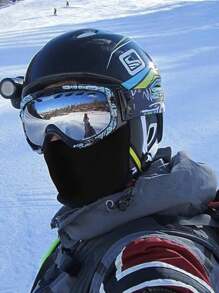 1 pieza Pasamontañas a prueba de viento con máscara térmica, cuello de esquí y ciclismo tipo gorro para hombres