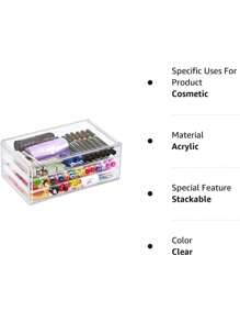 1 pieza Organizador de cajón de escritorio transparente para lápices labiales/brillos de labios, caja de almacenamiento de maquillaje a prueba de agua y polvo, para vacaciones en la playa, colección de baño, colección de dormitorio, gran capacidad