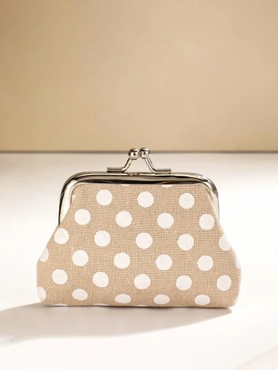 Choix parfait à pois : Porte-monnaie à fermoir baiser polyvalent pour femmes, léger et élégant, cadeau d'anniversaire, de mariage et de bureau, convient aux hommes et aux femmes