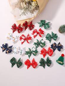 bilicaca 8/16pcs Christmas Kids Hair Clips, Cute Holiday Hair Accessories For Babies - Multicolor - View 6