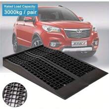 2Pcs Car Ramp 3 Ton Heavy Duty Driveway Kerb Ramp Strong Plastic Loading Access Ramps Car Ramp For Home Garage Workshop Car Service Low Rise Wide Car Van - Black - View 6