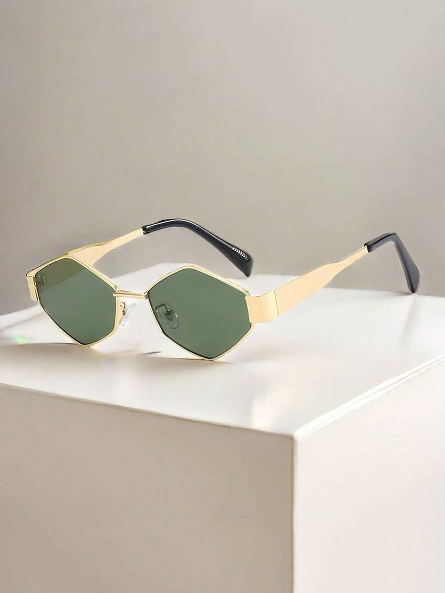 1pc New Rhinestone Fashion Glasses, Metal Frame, Butterfly Design