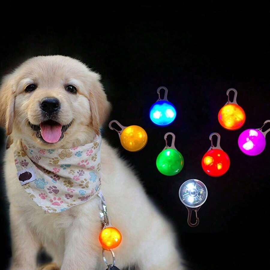 1 pieza Colgante luminoso LED para mascotas, Placa de identificación para mascotas - Multicolor - Ver 1