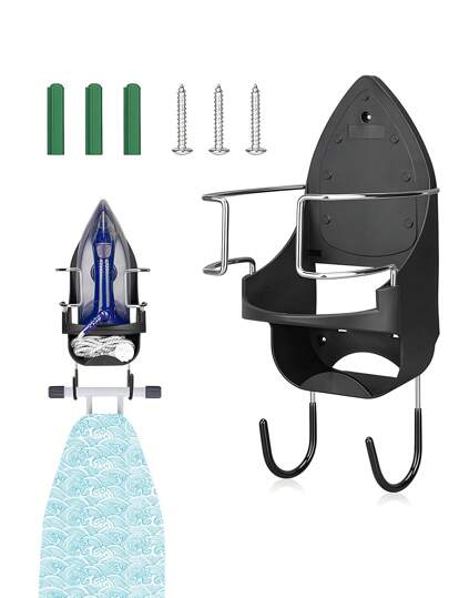 3M قطعة واحدة من حامل مجلس الكي المثبت على الحائط ، رف تخزين لوح الكي ، حامل لوح الكي لتخزين غرفة الغسيل ، باللون الأبيض (الأسود)