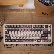131 Key Coffee Theme MOA Profile PBT Keycaps Sublimation Mechanical Keyboard Keycaps For Girl Gift For Cherry MX Switch - Multicolor - View 3