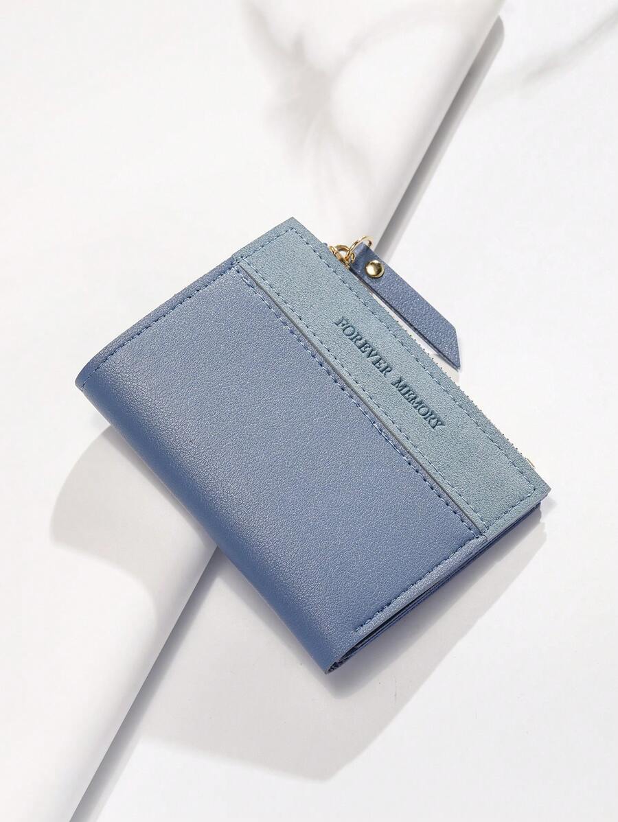 Kurze Geldbörse aus PU-Leder mit Buchstaben-Aufdruck für Frauen, Geldbörse, kleine Geldbörse