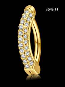 1 chiếc khuyên rốn bằng thép không gỉ đính đá Zirconia 14G, khuyên rốn hình trái tim và bướm đính đá Zirconia 14G ít gây dị ứng, trang sức Giáng sinh và Halloween cho nữ và bé gái. - Nhiều màu - Xem 20