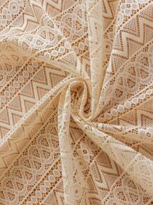 1 pieza Mantel de estilo francés vintage romántico de encaje blanco con borlas, adecuado para picnic, fiesta festiva, boda, evento, decoración de habitación