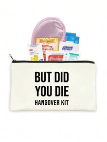 1 个可重复使用的帆布拉链袋生日单身派对礼物婚礼宿醉工具包袋粗麻布袋应急包装袋礼品袋礼品袋经典恢复工具包袋口红、刷子、护肤品、手机、硬币、小物品的生存袋，适用于家庭、礼物、度假和节日万圣节圣诞节多功能用途 - 彩色 - 查看 16