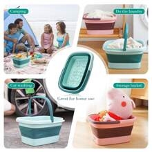Collapsible Foot Bath Basin Foot Soak Tub, Foot Soaking Tub With Massage Acupoint For Feet Soaking, Pedicure Foot Spa, Multifunction Plastic Bucket With Handle, Home Spa Treatment – Green - màu xanh lá - Xem 5