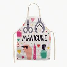 1pc INS Style Nail Polish Pattern Apron, Kitchen Garden Baking Cooking Apron Accessory,Kitchen,Bathroom,Home,Household Supplies - 55*68/Adult - View 18
