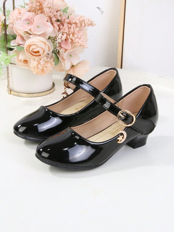 Zapatos de tacón ligero de moda para niñas, calzado plano casual para baile, fiesta y temporada de primavera otoño