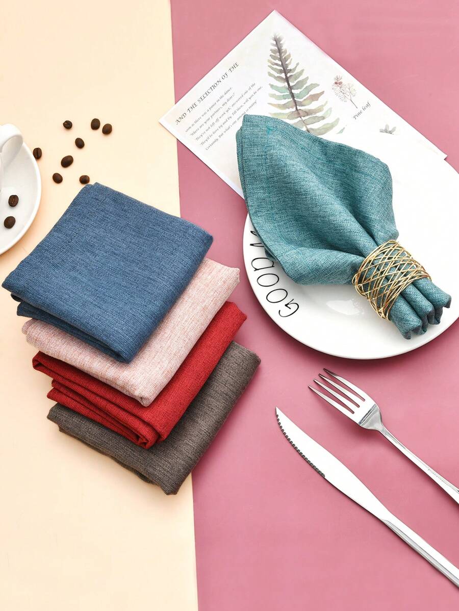 1/6pcs Linen Napkins, Soft & Smooth Linen Napkins, Can Be Folded Into Crown, Opera Fan, Triangle, Rose, French Pleats, Wine Glass Ear Shapes, Suitable For Room Decor, Dining Table Decor, Home Decor, Suitable For Festivals, Parties, Birthdays, Weddings And Dinners