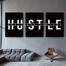 Framed 3 Piece Hustle For Your Future Canvas Art Set Motivational Wall Decor Inspirational Cavnas Wall Art Hustle Posters Prints Modern Artwork Ideal Gift For Bedroom Living Room Corridor Home Decoration - 黑色 - 查看 10