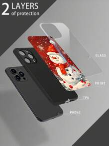 1 件圣诞雪人高清钢化玻璃手机壳适用于 Apple iPhone 16 Pro Max / 16 Pro / 16 和 S24 FE / S24 Ultra 及其他型号 - 彩色 - 查看 2