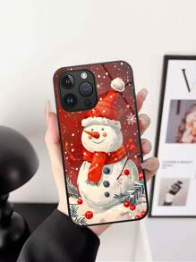 1 件圣诞雪人高清钢化玻璃手机壳适用于 Apple iPhone 16 Pro Max / 16 Pro / 16 和 S24 FE / S24 Ultra 及其他型号 - 彩色 - 查看 4