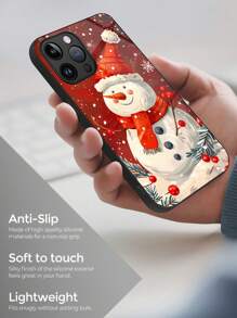 1 件圣诞雪人高清钢化玻璃手机壳适用于 Apple iPhone 16 Pro Max / 16 Pro / 16 和 S24 FE / S24 Ultra 及其他型号 - 彩色 - 查看 6