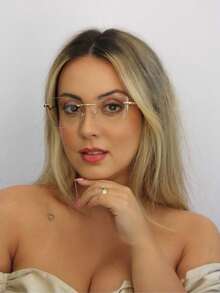 AMIA Women's Metal Eyeglass Frame MOD 8020 - Bụi hồng - Xem 1