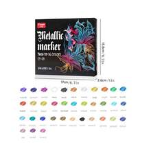 36 Colors Dual Tips Metallic Marker Pens, Water-Based Erasable Oil Paint Pens For DIY Drawing & Sketching - Multicolor - View 11