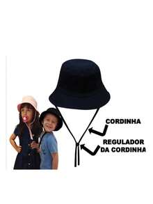 BUCKET HAT FOR BABY CHILDREN, FITS FROM 1 YEAR TO 3 YEARS, UNISEX - màu đen - Xem 3