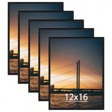 2 件或 5 件 8x10 英寸组装墙壁海报框，适用于照片墙，黑色简约框架，重量轻且易于悬挂，不含纸板或相纸（框架可拆卸）