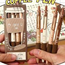 4 paquetes de bolígrafos retráctiles de tinta de gel con punta extra fina y agarre suave - bolígrafos de color café claros y livianos para una experiencia de escritura cómoda, ideal para estudiantes - Café integral - Ver 2