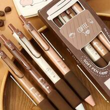 4 paquetes de bolígrafos retráctiles de tinta de gel con punta extra fina y agarre suave - bolígrafos de color café claros y livianos para una experiencia de escritura cómoda, ideal para estudiantes - Café integral - Ver 10