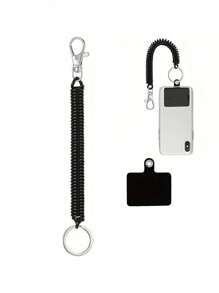 Lot de 1 ou 2 cordons de téléphone extensibles pour une aventure en toute , ancrage antivol pour la randonnée, le ski et l'escalade, blanc, compatible avec  et la plupart des smartphones. - Noir et Blanc - Voir 13