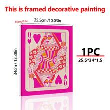 1pc Creative Canvas Hanging Poster, Jack Queen Poker Cardboard Pink Print, Canvas Wall Art, Artwork Mural, Can Be Used As Gift, Bedroom, Office, Living Room, Cafe, Bar, Wall Decor, Home And Dorm Decoration