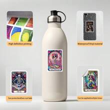 50pcs/Pack Tarot Skeleton Stand Waterproof DIY Creative Doodle Stickers,Guitar Skateboard Water Bottles Bumper Helmet Snowboard Laptop Phone Case Fridge Door Luggage Graffiti Sticker Back To School