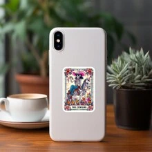 50pcs/Pack Tarot Skeleton Stand Waterproof DIY Creative Doodle Stickers,Guitar Skateboard Water Bottles Bumper Helmet Snowboard Laptop Phone Case Fridge Door Luggage Graffiti Sticker Back To School