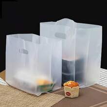 50 Pack Transparent Plastic Gift Bags With Handles - Ideal For Salads, Cakes, Pizza, Bread, Desserts, Cookies, And Candy - Perfect For Weddings, Birthdays, And Parties