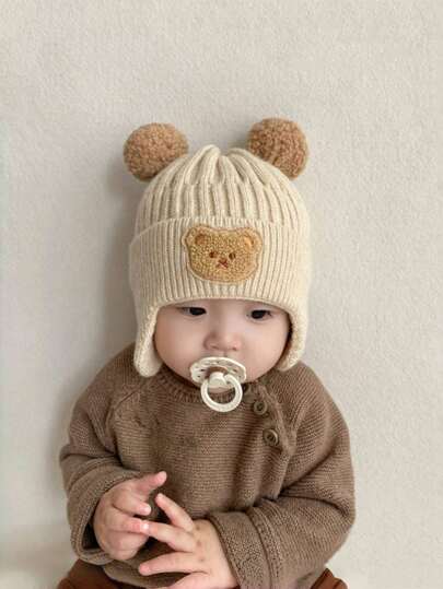 1 件新生儿针织帽，可爱婴儿无檐帽