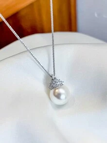 1 款简约优雅的 S925 银天然仿珍珠冰女王吊坠，适合日常佩戴和聚会，是送礼的绝佳选择 - 白色 - 查看 2