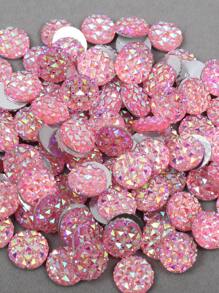 100 piezas/paquete Cristales de resina Rhinestones AB planos, gemas de resina con forma de piña de colores mixtos, cristales de resina redondos de 12mm para manualidades de ropa y joyería