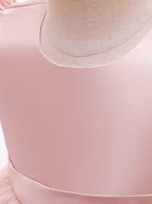 Baby Girls Dress Pageant Wedding Party Flower Girls Formal Gowns Lace Dress - Pink - View 8