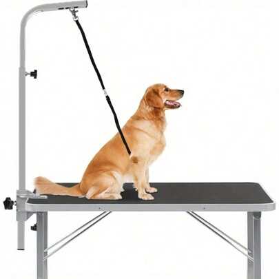 Dog Grooming Arm 60-105cm 23.6-41" Adjustable Dog Grooming Harness With Clamp Grooming Loop Foldable Pet Grooming Arm Bath Tools Holder Pet Supplies For Large And Small Dogs