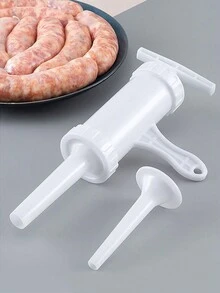 1 pieza Embutidor manual de salchichas, fabricante de relleno de carne, herramienta de llenado de alimentos para uso doméstico - Blanco - Ver 6