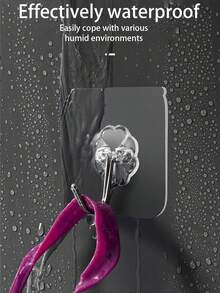 30/10/5 piezas Ganchos adhesivos removibles impermeables y resistentes a la oxidación, sin necesidad de perforar, aptos para cocina, baño, sala de estar - Multicolor - Ver 5