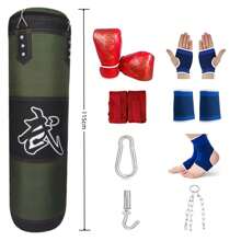 Sandsäcke 2 - 1 Meter 1,2 Meter Boxsandsack Ausrüstung Hoch aufgehängter Boxsandsack mit Haken und Edelstahlkette Boxhandschuhe Handschützer Handgelenkschützer Knöchelschützer Ausrüstung für Kampfkunst, Kampftraining Boxsäcke Kampfkunst Fitnessstudio Sparring Hängende Fitnessstudio Trainingsausrüstung Boxsäcke Muay Thai Erwachsenen Sandsäcke