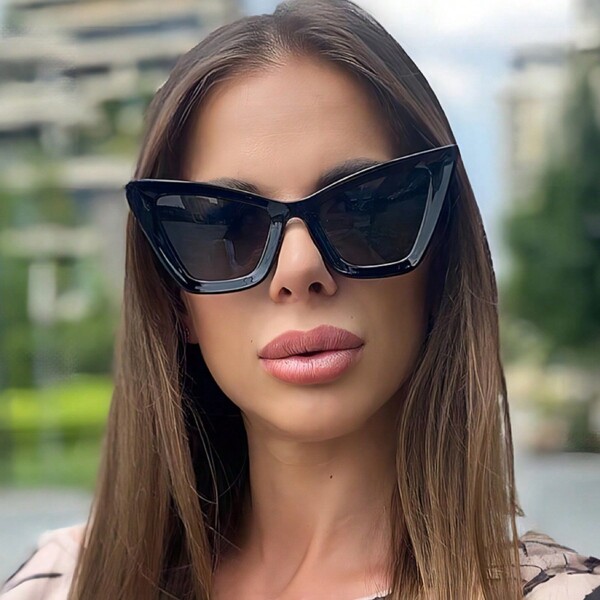 1pc Elegant Vintage Cat-Eye Fashion Glasses For Street Style & Photo Shoot Halloween