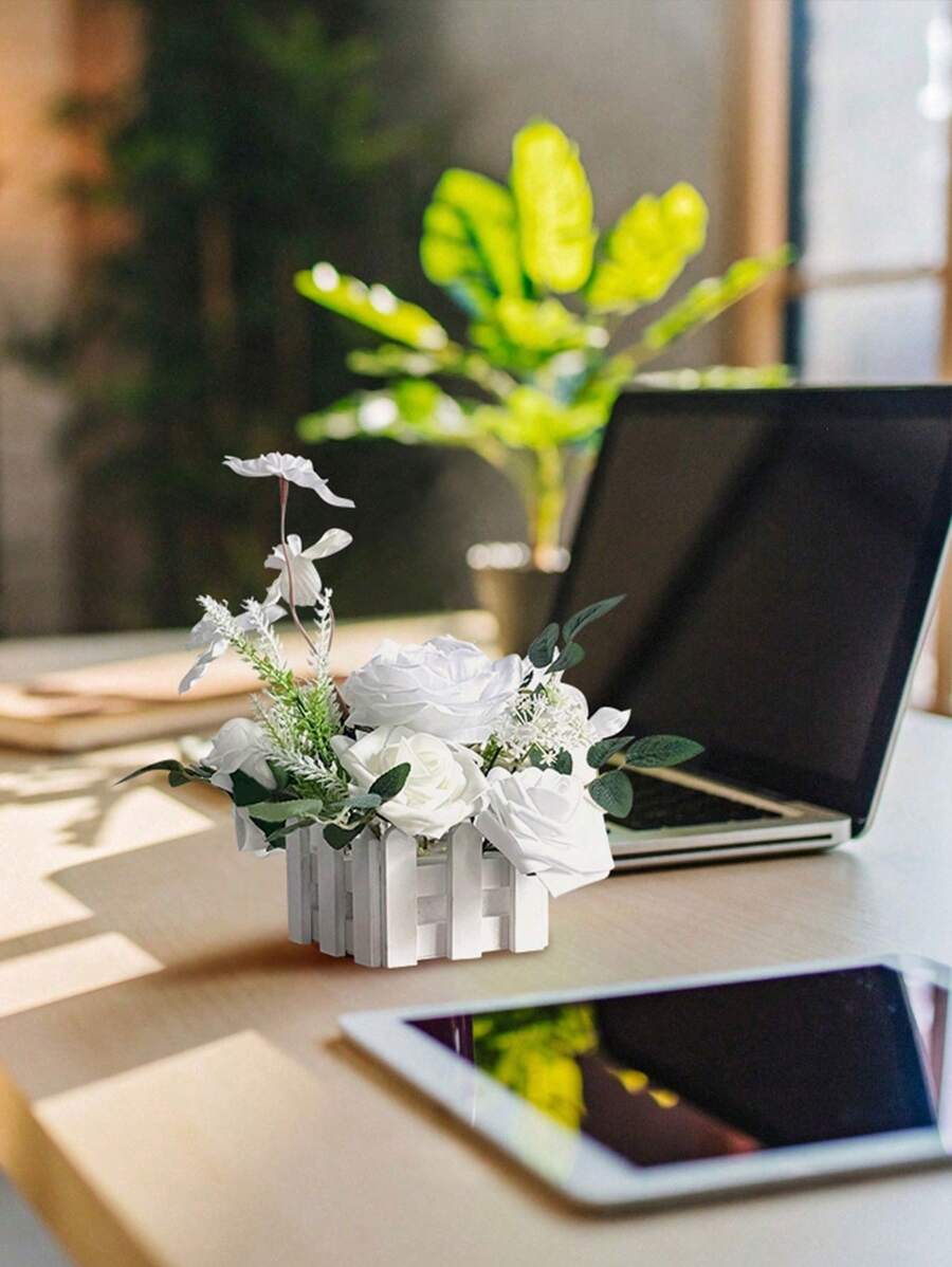 1PC Artificial Flowers With Base Wedding Table Decor Bouquet ...